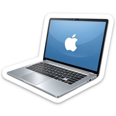 3D minimal icon of a premium silver or gray laptop with no logos, placed on a color #FF3D00 gradient background. Clean, modern, high-end tech style. sticker