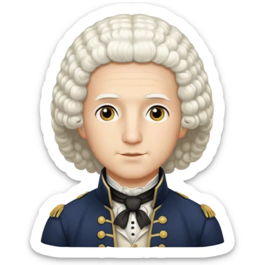 young george washington with curly wig sticker