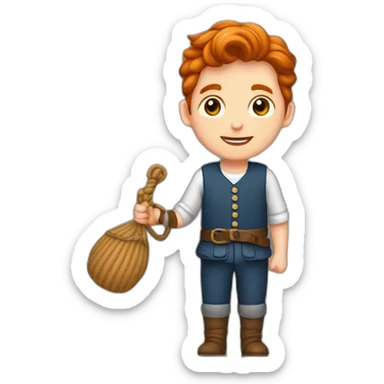 Un jeune homme roux habillée avec une marinière en maille sticker