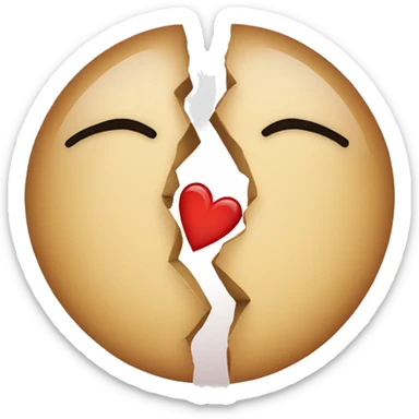 A broken heart Only one broken side sticker