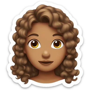 Tan girl with brown curly hair and a bow  sticker