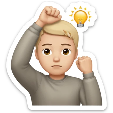 😔 this emoji with a fist over its head sticker