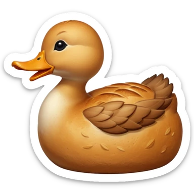 artisan bread that resembles a duck, crusty bread texture sticker