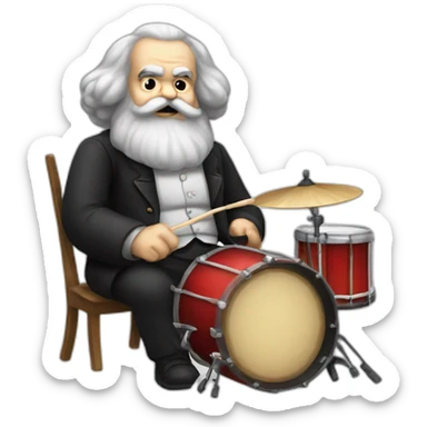 karl marx plays a drummer sticker