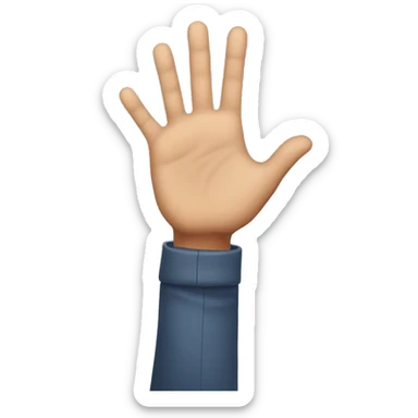 rude person holding hand up to say "stop" sticker