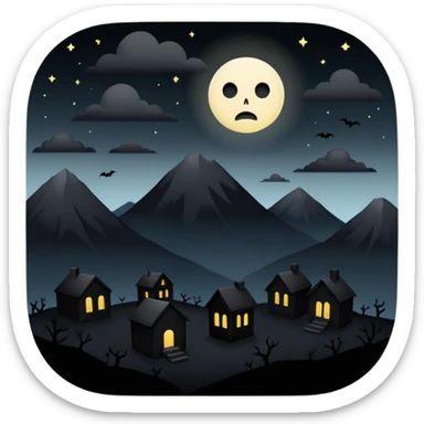 dark and eerie scene, the entire world covered in darkness. The sky is deep black with no stars or light, no moon, no glow just total void and silence. The atmosphere feels ominous and unsettling, as if darkness has swallowed everything. No characters, no visible light sources sticker