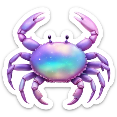 Realistic iridescent opalescent Celestial cancer Crab water dreamy astrology moon stars starry sticker