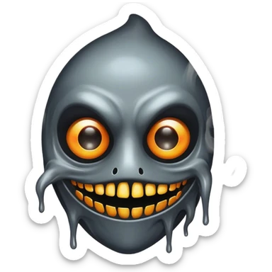 Shadow Jester A mischievous entity with a half-melted mask, glowing void eyes, and a smoke-like body. sticker