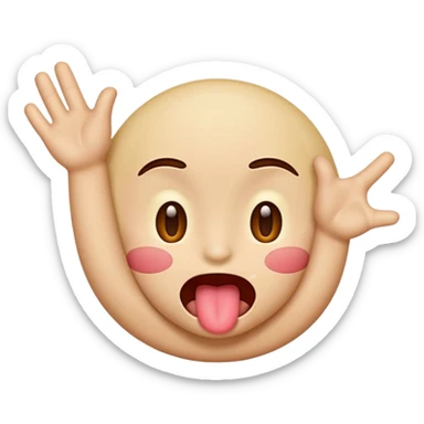 emoji with tongue out and hands to side of face sticker