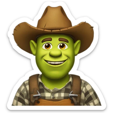 shrek as a lumberjack sticker