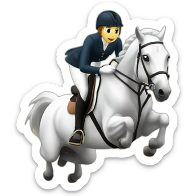 Obstacle flying over equestrian sticker