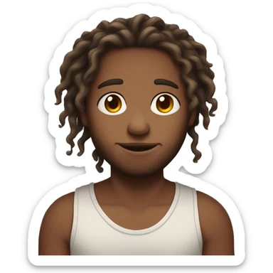 Short girl w curly hair medium skin and taller darker skin guy with dreads holding hands sticker