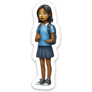 Sad girl going to school for engineering  sticker