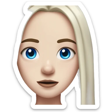 Billie eilish with red roots and blue eyes sticker
