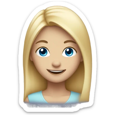 smiling girl with blonde hair and blue eyes  sticker