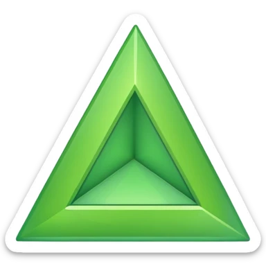 a green upward-pointing triangle sticker