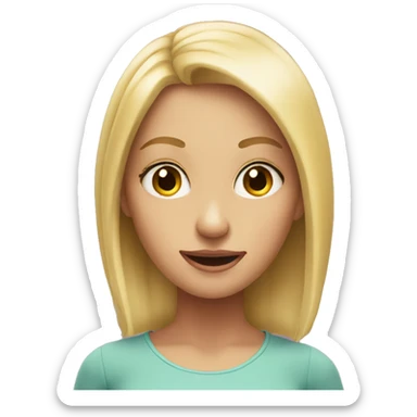 rolling eyes blonde girl sticker