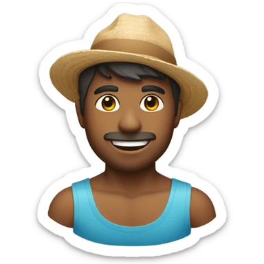 Muchacho en la playa sticker