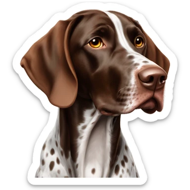 brown gsp dog French Pointer, dark brown roan  sticker