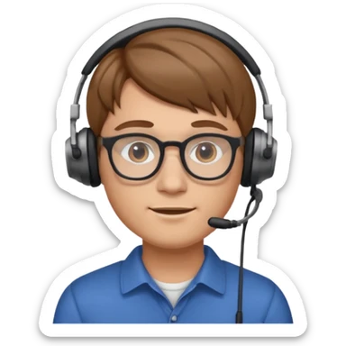 guy with light brown hair fair skin round and broad shoulders, at work IT GUY sticker