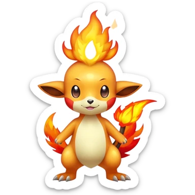 Shiny-Eeveelution-Cute-Fakemon-Fire-Pokémon-fusion full body sticker