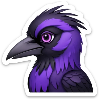 raven with purple eyes sticker