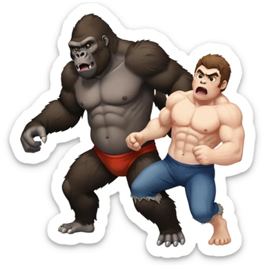 Gorilla killing a man sticker