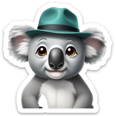 Koala wearing a hat sticker