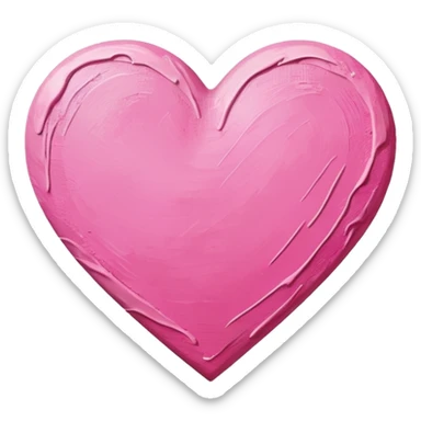 canvas paint pink heart sticker