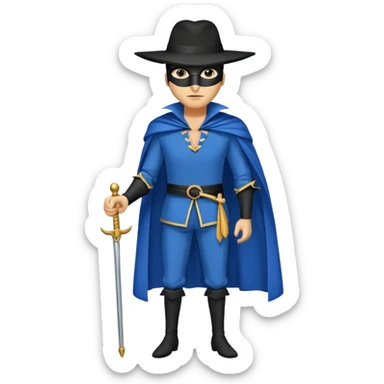 Zorro animal  quítale la máscara y pon en cuerpo completo alto y flaco con ropa azul  sticker