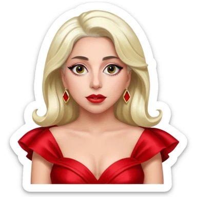 lady gaga with red dress sticker