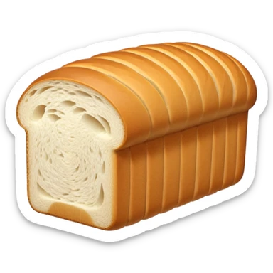 sandwich bread object icon, sliced bread loaf, soft white inside, 3D cartoon, mobile game icon style, centered, clean background, no text, no watermark
 sticker
