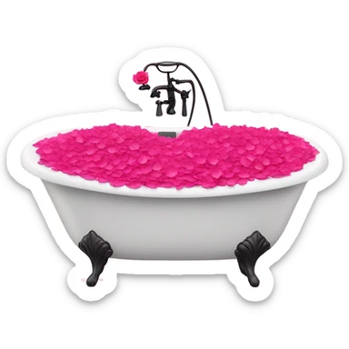 Bathtub filled with pink rose petals  sticker