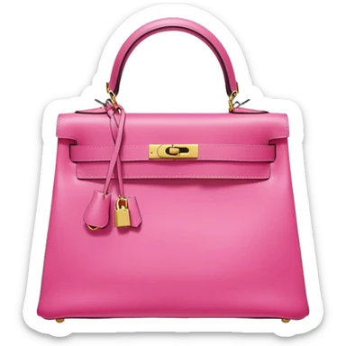 hermes kelly bright bubblegum pink bag gold hardware sticker