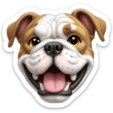 bulldog french blank and white happy sticker