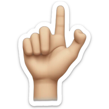 emoji of a hand with the index finger bent in an arc sticker