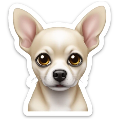 perro chiwawa negro lengua afuera sticker