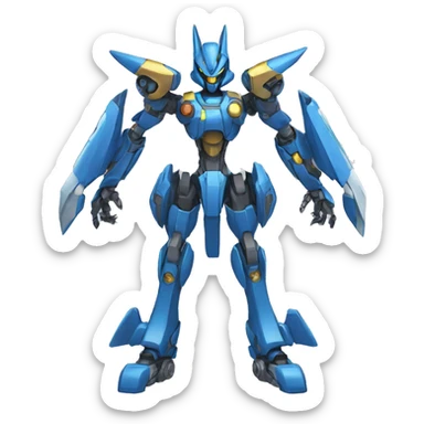 Futuristic mechanical medabot-lucario-mecha full body sticker