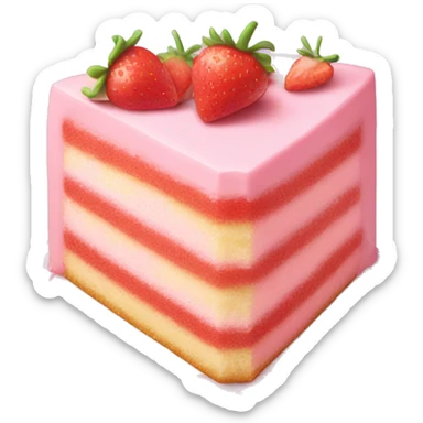 pastel strawberry cake slice sticker