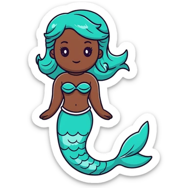 black mermaid with dark skin sticker