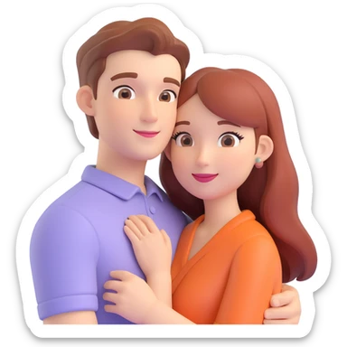 couple posing, close up pose, living room background sticker