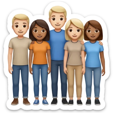 group of diverse people emoji sticker