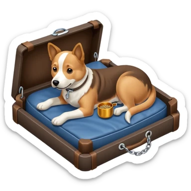 Goals:
1) Isometric view
2) Physically realistic portrayed in a way that would be expected to the average person
3) Avoid anything that could be considered offensive, even 2%

---
Now generate an image to represent a list to buy items for a dog. Items include: 1 Kennel,1 bowl, 1 bed, 1 leash, etc sticker
