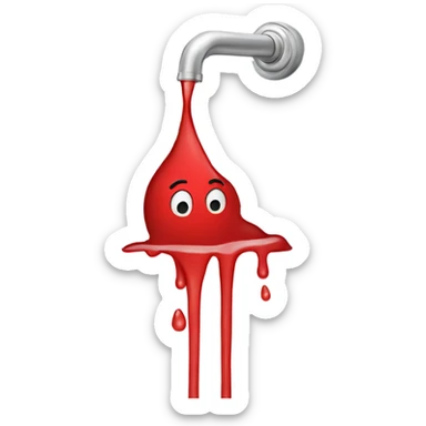 red water dripping from bath tub sticker