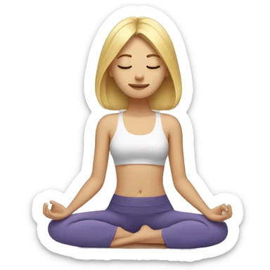 Blonde lady doing yoga with closed eyes sticker