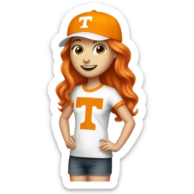 Tennessee Vols fan who is a white girl with red hair  sticker