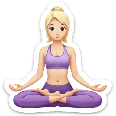 Blonde girl doing hot yoga sticker