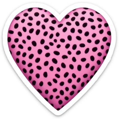pink cheetah print heart sticker