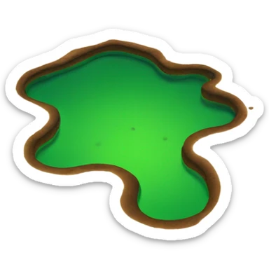 A big brown puddle with a green puddle next to it sticker