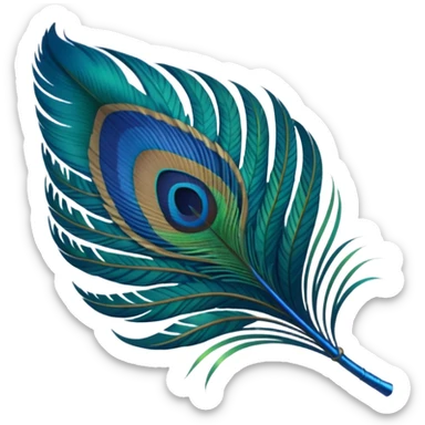 A small emoji Here's a custom-generated image of a majestic peacock feather inspired by Krishna's divine adornment: the eye-like tip in shimmering blues and greens, elegant curve, and glowing aura on a transparent background.
You can right-click and save it, or copy-paste into apps like instagram sticker